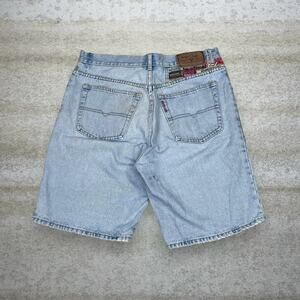 Vintage Request Classics Jean Shorts Crazy Patchwork Logos Light Wash Denim 90s